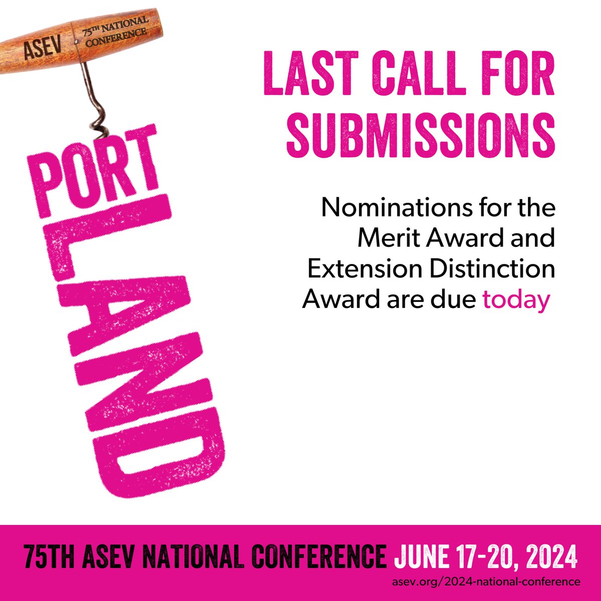 Last call! The ASEV award nominations are due this Wednesday, November 1! Don't miss this opportunity to honor and celebrate the best in our field. Submit today at bit.ly/3EtM0bE. #asev #enology #viticulture #wine #winemaking