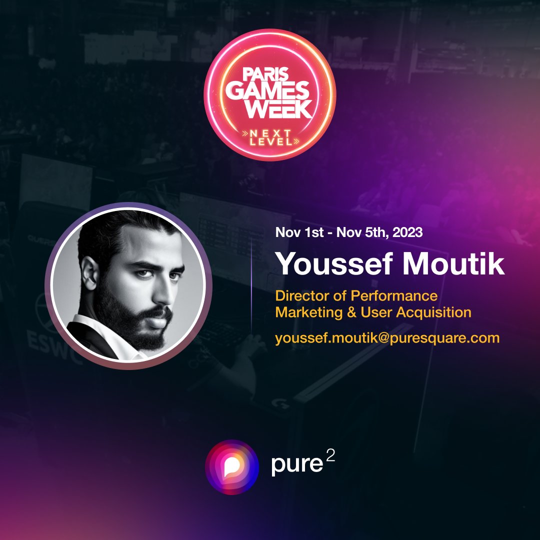 PureSquare (@puresquarecom) on Twitter photo We're excited to connect with you at the <a href="/ParisGamesWeek/">Paris Games Week</a> 😃
Catch up with our Director of Performance Marketing and User Acquisition, <a href="/Youssef_Moutik/">Youssef Moutik</a> who will be at the Paris Games Week to provide insights into our cybersecurity services🔒and connect for opportunities. 🎮
See We're excited to connect with you at the <a href="/ParisGamesWeek/">Paris Games Week</a> 😃
Catch up with our Director of Performance Marketing and User Acquisition, <a href="/Youssef_Moutik/">Youssef Moutik</a> who will be at the Paris Games Week to provide insights into our cybersecurity services🔒and connect for opportunities. 🎮
See