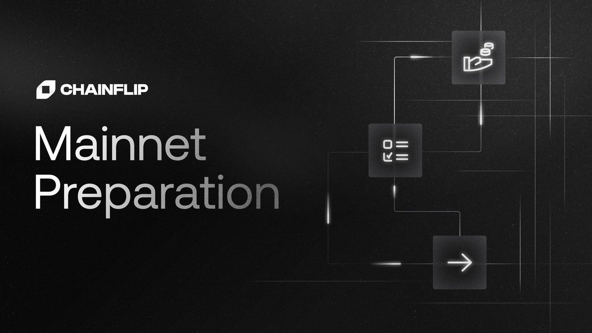 Chainflip's tweet photo. Chainflip is gearing up for launch, and is poised to usher in a new era of native cross-chain swaps directly on-chain.⛓️

Although the launch date is still to be determined, we are excited to share the process that will unfold once it is finalised:
https://t.co/S2ec2kYzC7 https://t.co/C1czVV5dxS