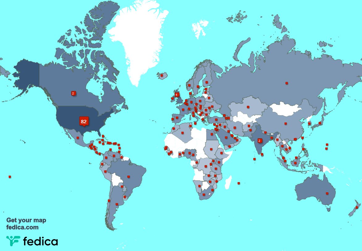 I have 37 new followers from USA, UK., and more last week. See fedica.com/!trip_elix