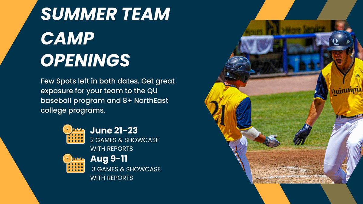Still have a few openings for our Summer Team Camps at the newly turfed Bobcat Field @theQbaseball 
DM or email for more information &amp; to signup your teams.