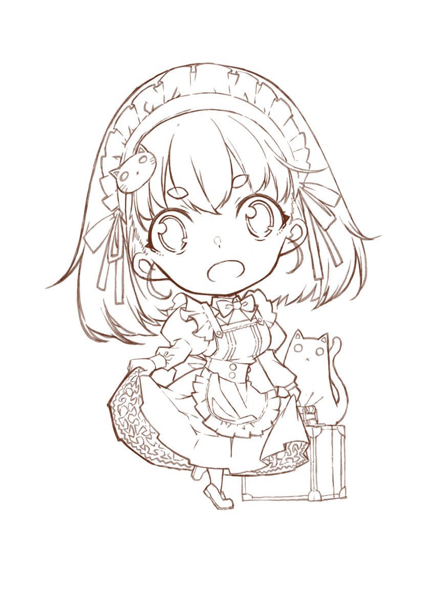 「可愛いメイドさんが描けましたヨ。 」|あきづきりょうのイラスト