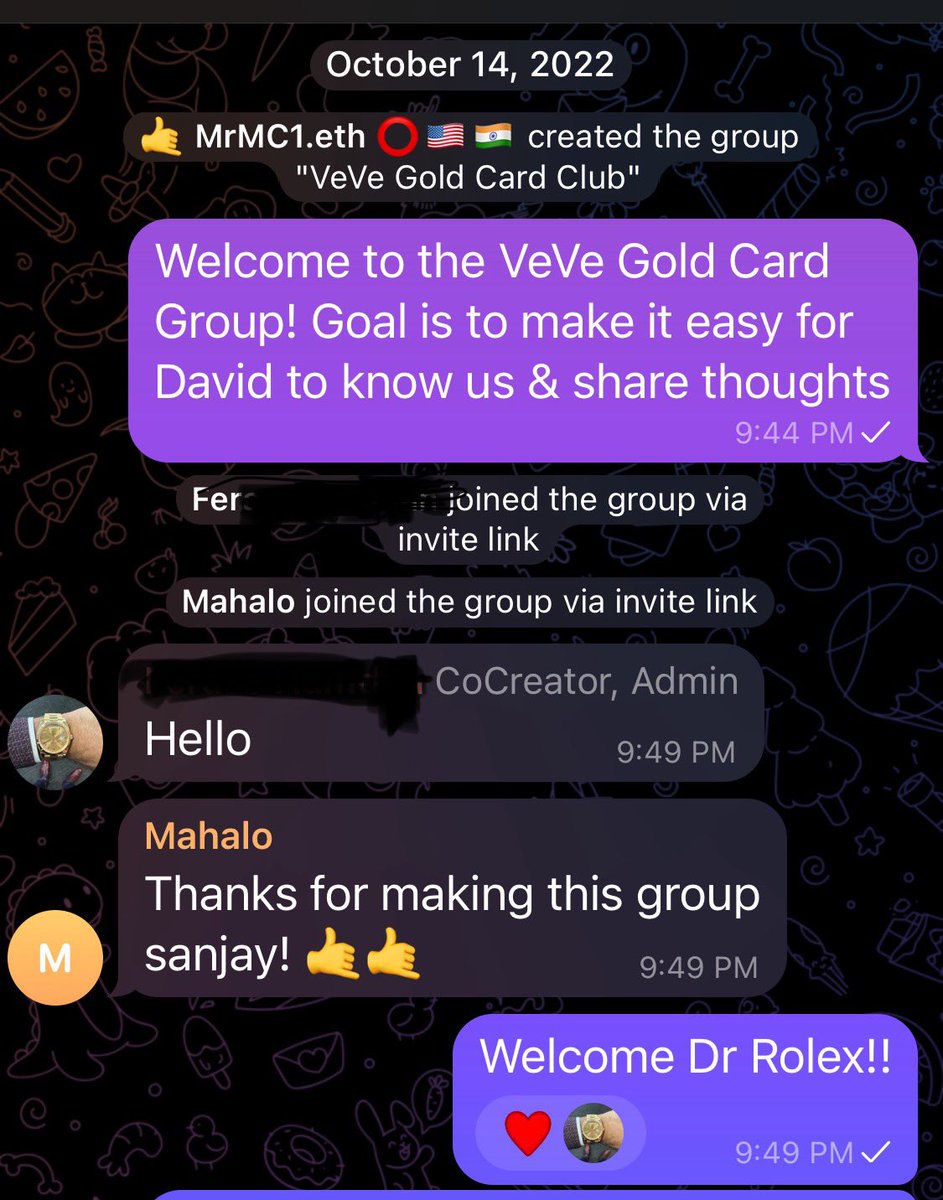 MrMC1_eth's tweet photo. The #VeVe #GoldLogo TG group co-created 14 Oct 22 w/ ❤️by @MrRolexes & I after 1st GL dinner w/ @DavidYuNZ @Daniel00077 at #NYCC! We believed!! Next 5 @mahalojoe @tinasells4u @Namecoast @P1xelTrader @FosterHilt! Today 183 of VeVe’s biggest believers with/ over 200 logos! Thank you @veve_official:
✅ VIP invite to partner events
✅ Rare gold NFT gifts
✅ Rare physical gifts/merch
✅ Access to co-founders, partners, events
✅ support of MrMC1 party w/ team and artists
✅ fan merch & gifts
✅ GL Discord Channel
✅ Strong international community (More overseas soon)
It’s still Day1 for #VeVeGoldLogo and more committed to make it more special!! 🥂🎉🚀