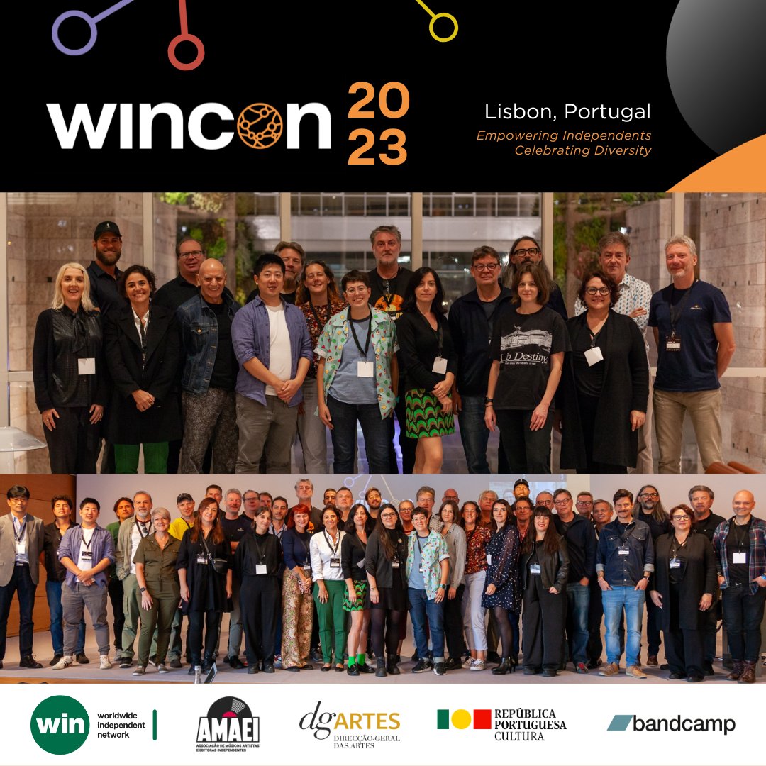 🌍 WINCON 2023: Empowering independents, celebrating diversity 🌍 40 reps from around the world gathered in Lisbon to share, learn and celebrate the unity, richness and diversity that define us. Thanks @AMAEI_Portugal for hosting us and DGARTES and @Bandcamp for the support.