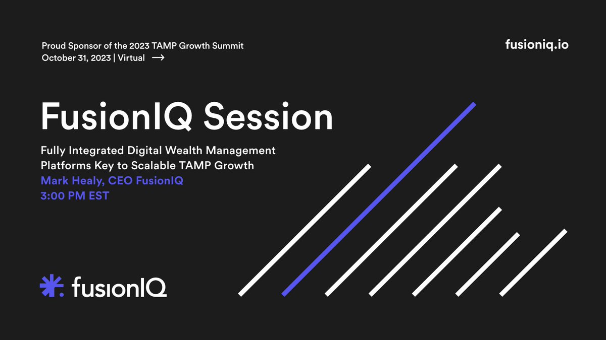 Join us today at the @TWA_News TAMP Growth Summit!

FusionIQ CEO Mark Healy will share insights into how TAMPs have evolved and why integrated digital wealth management platforms are key for financial advisors who want to achieve scalable growth.

➡️ fusioniq.io/event/2023-tam…