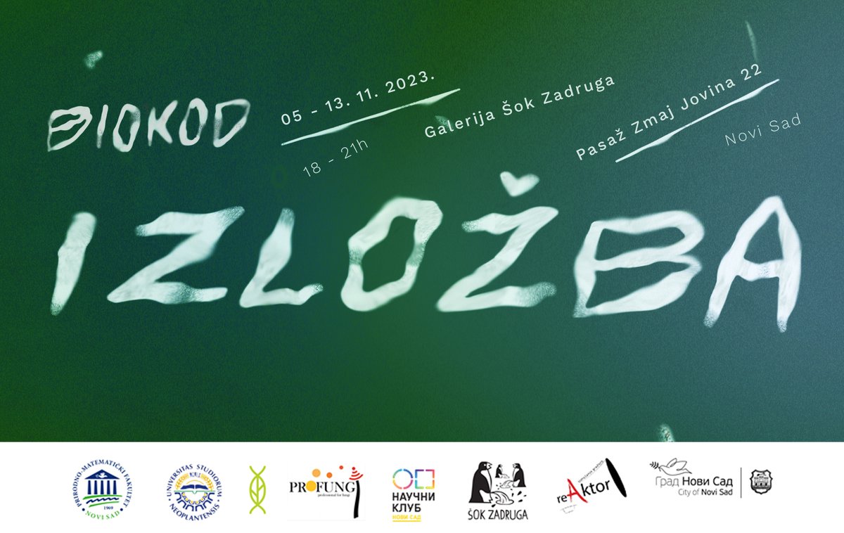 Najava nove izložbe! ✨

BIOKOD 
05 - 13. novembrar 
Centralna galerija Šok ZaDruge 

Više o događaju: sokzadruga.com/2023/10/31/otv…

Dizajn plakata: Asja Komadina