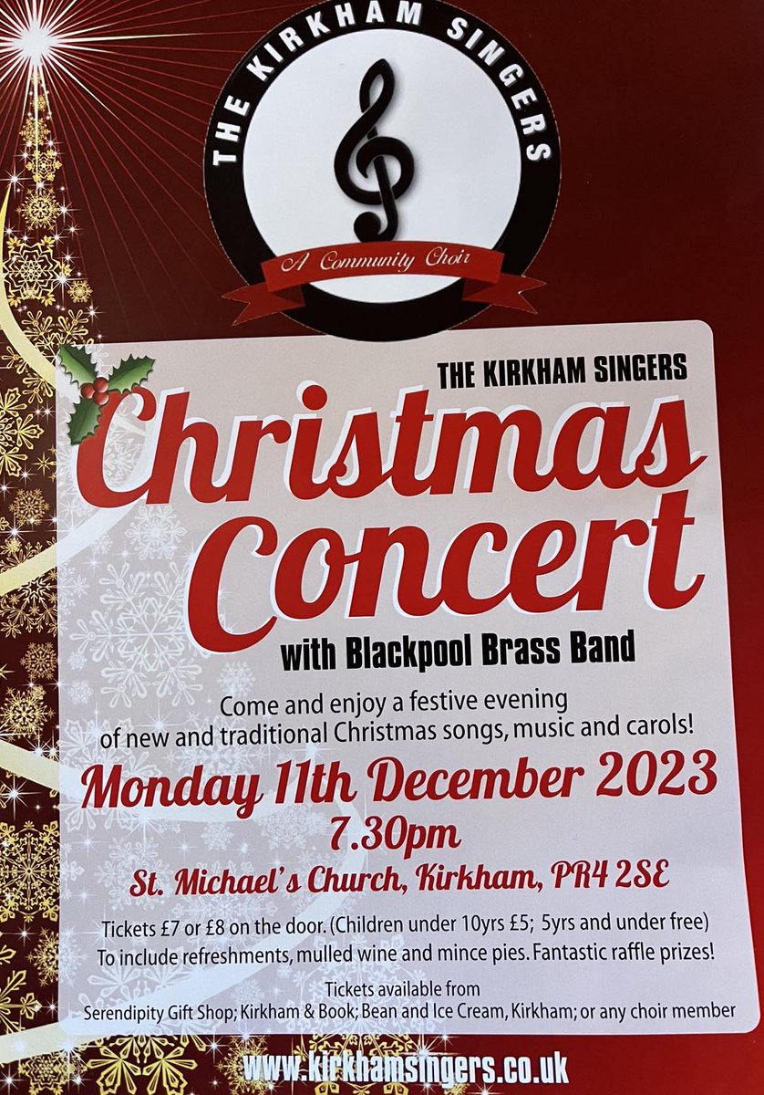 Come and enjoy the festivities with an evening of wonderful #Christmas Music and Carols on Monday 11th December at 7:30pm <a href="/kirkhamstmicks/">St Michael's Parish Church, Kirkham</a> performed The Kirkham Singers and wonderful music from <a href="/Blackpool_Brass/">Blackpool Brass</a>