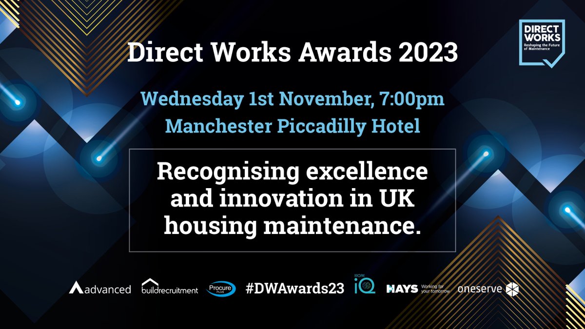 Get set for tomorrow night's #DirectWorksAwards! 🏆 

We're looking forward to a fantastic evening recognising those who have gone above and beyond to demonstrate excellence and innovation in housing maintenance.

For more info visit: lnkd.in/eY588hgv

#DWAwards23