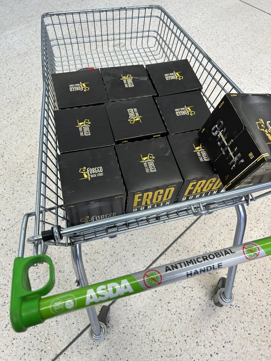 lester_manc's tweet photo. Bought everything they had at my local Asda @ForgedStout @TheNotoriousMMA #ForgedArmy https://t.co/DF3sUjPtC9