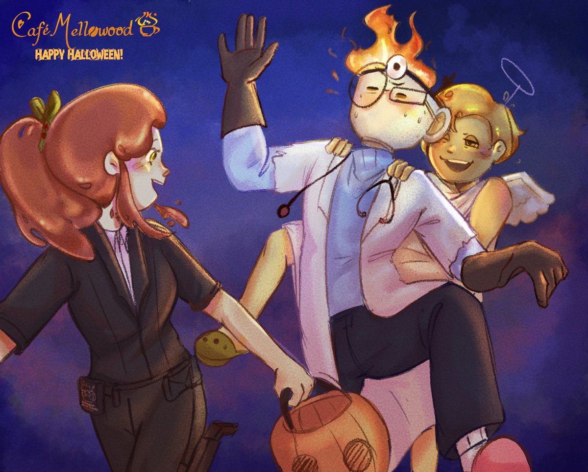 Ellimagayon_mn's tweet image. HAPPY SPOOK DAY FROM THE CREW!
💛🎃‼️
#indieproject #multimedia #CafeMellowoodProject #cafemellowood #originalcharacterart