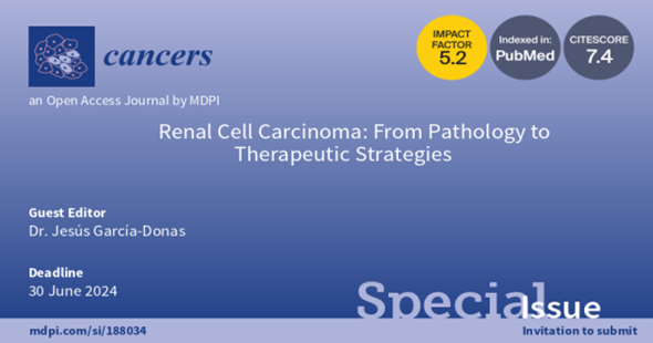 Cancers MDPI (@cancers_mdpi) on Twitter photo 📢Happy to share that the Special Issue "Renal Cell Carcinoma: From Pathology to Therapeutic Strategies" edited by Dr. Jesús García-Donasis <a href="/jgarciadonas/">Jesus Garcia-Donas</a> is open for submissions❗️
📅Deadline for manuscript submissions: 30 June 2024
📌Find more details here mdpi.com/journal/cancer… 📢Happy to share that the Special Issue "Renal Cell Carcinoma: From Pathology to Therapeutic Strategies" edited by Dr. Jesús García-Donasis <a href="/jgarciadonas/">Jesus Garcia-Donas</a> is open for submissions❗️
📅Deadline for manuscript submissions: 30 June 2024
📌Find more details here mdpi.com/journal/cancer…