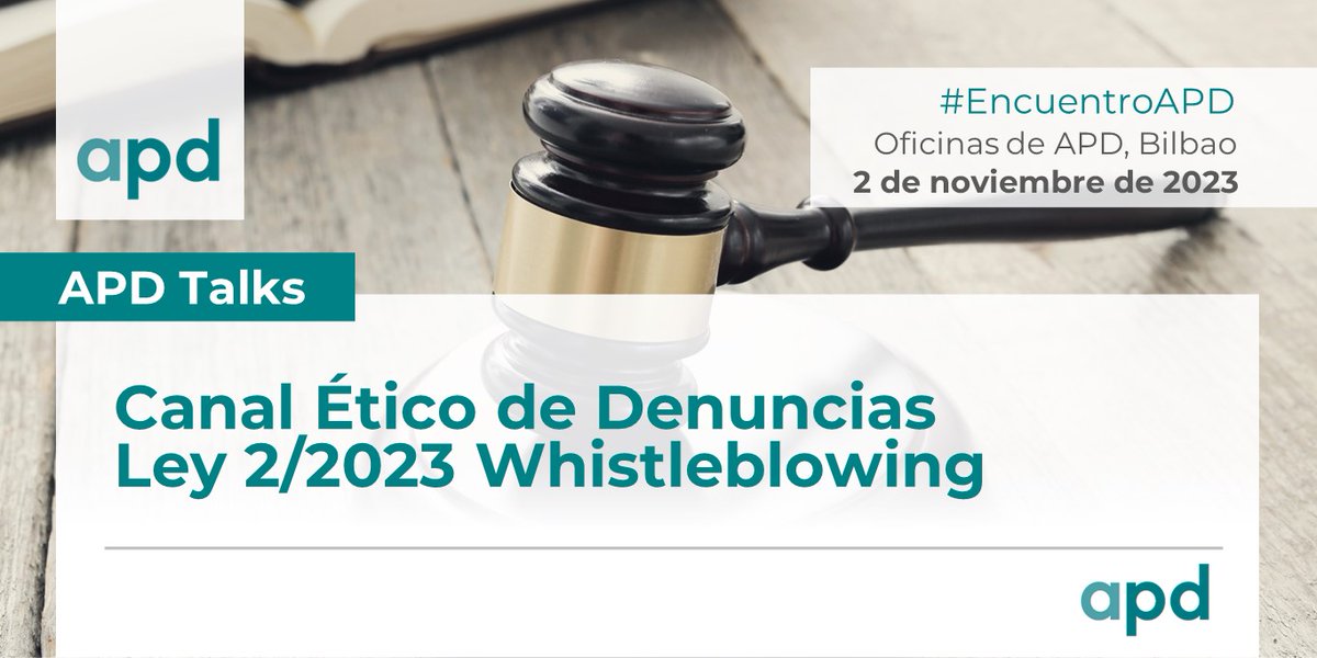 ItxasoGarciaRio's tweet photo. ¿Sabes cómo actuar en posibles casos de comisión de delito, irregularidades o incumplimientos generales en tu organización? Janire Álvarez, de Global Factory, nos informará sobre la ley 2/2023 - Canal Ético de Denuncias. #APDTalks en @APDasociacion https://t.co/4dppwIlrij https://t.co/WV4nWsu29n