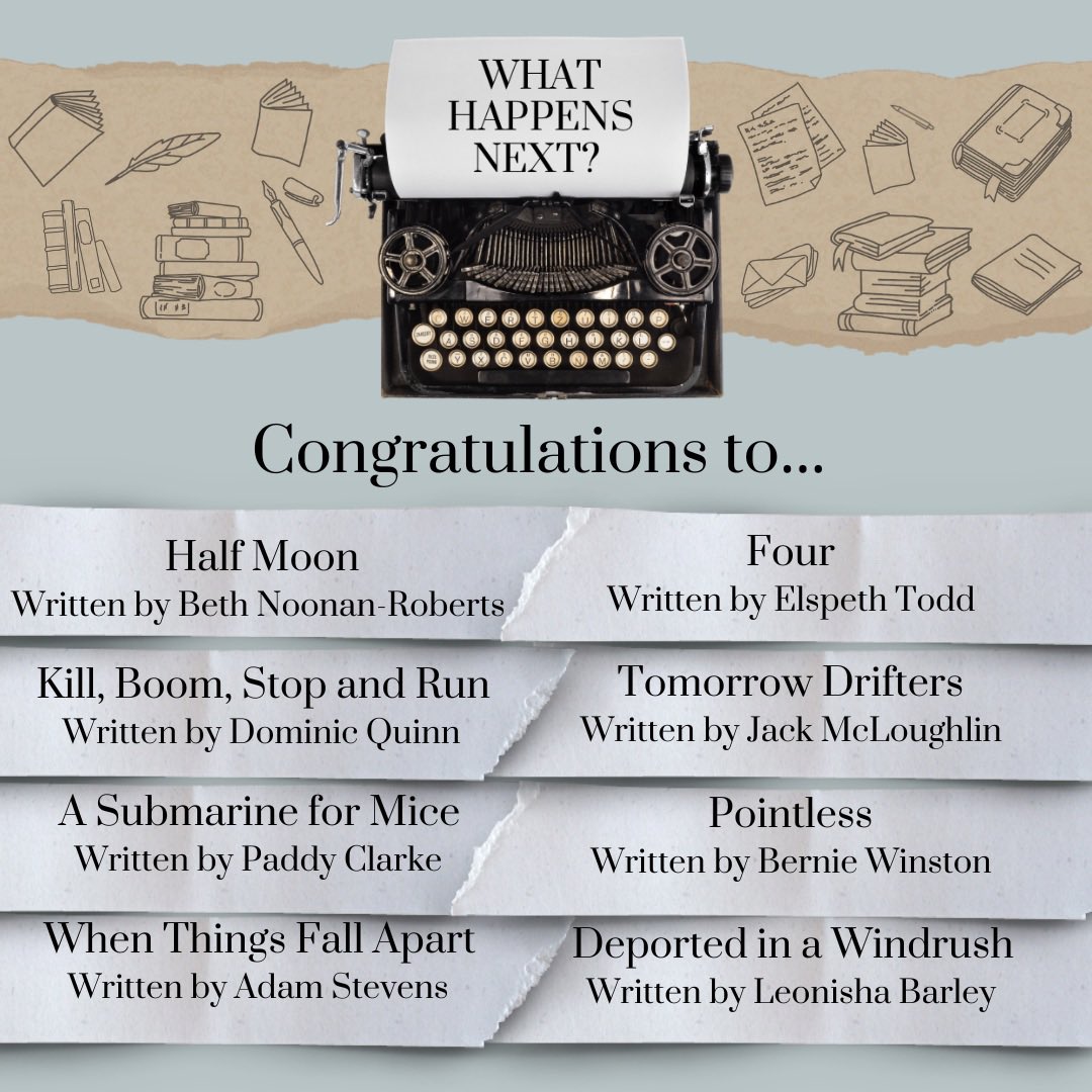 tiptraytheatre's tweet photo. Introducing ‘What Happens Next?’ 2024

We are thrilled to announce the 8 plays that will have their 20 minute previews performed in January 2024.🎬

Thank you to everyone that submitted a script this year.

Tickets on sale soon!🎟️ https://t.co/rqnWKAGY6C