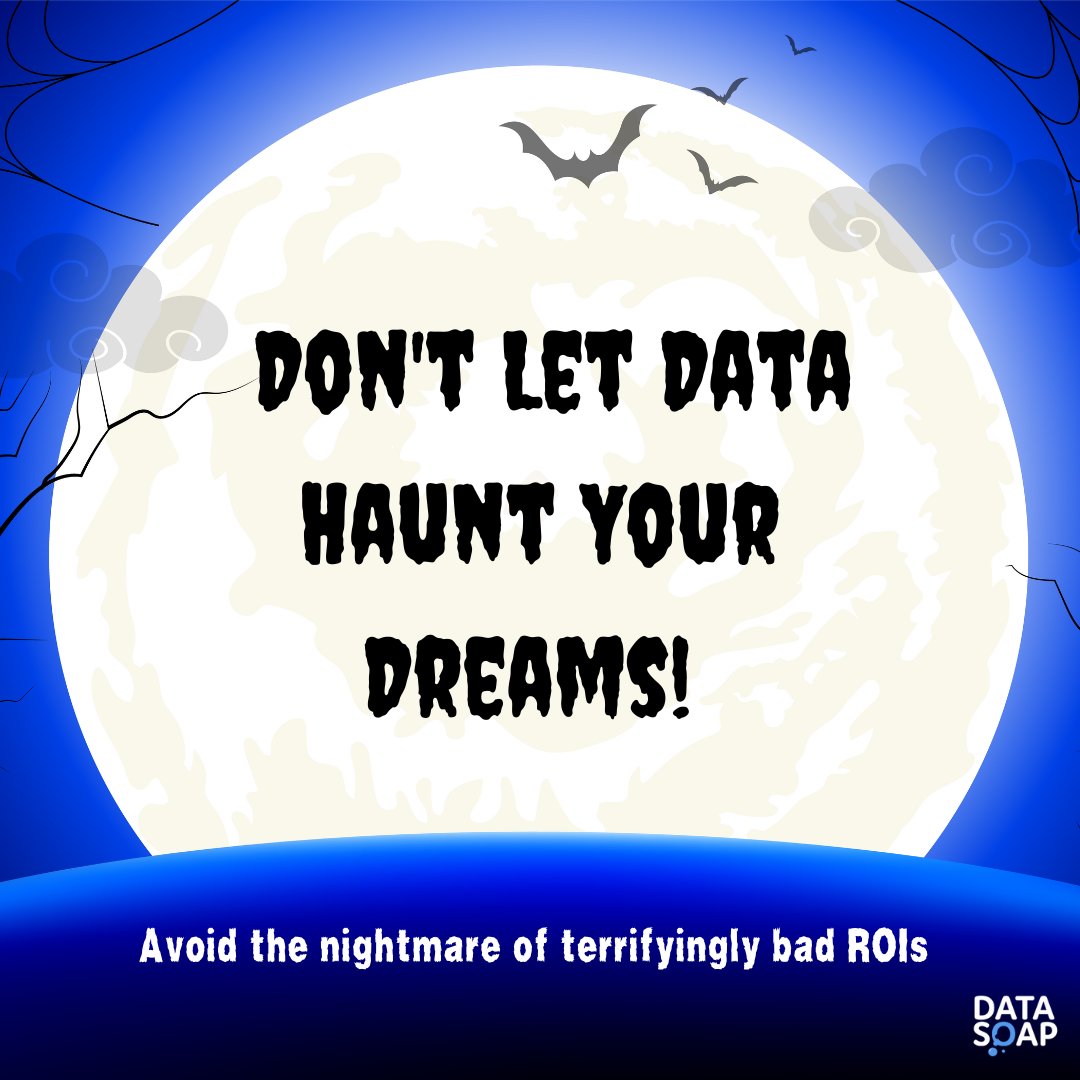 Data_Soap's tweet image. 🌙This Halloween, say goodbye to the spooky nightmares of terrifyingly bad ROIs and data mishaps.✨
🧹🔮 Our data cleansing tools are here to exorcise those frightful data demons and ensure your business enjoys sweet treats instead of sour tricks. 🍬🍭
datasoap.co.uk
