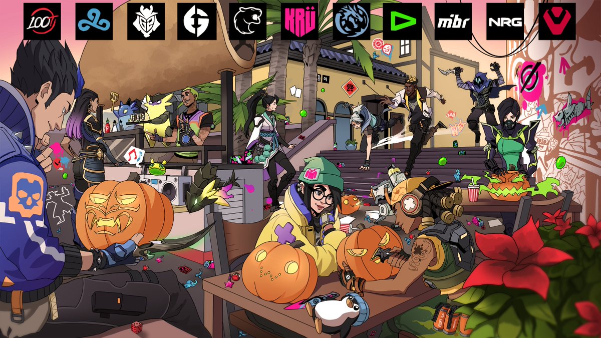 From the best region in the world, HAPPY HALLOWEEN 🎃

As a fun challenge, we've hidden the #VCTAmericas team logos. Can you find them all? 👀

🎨: <a href="/ffSade/">ffSade ☢️ GRAN SLAM</a>