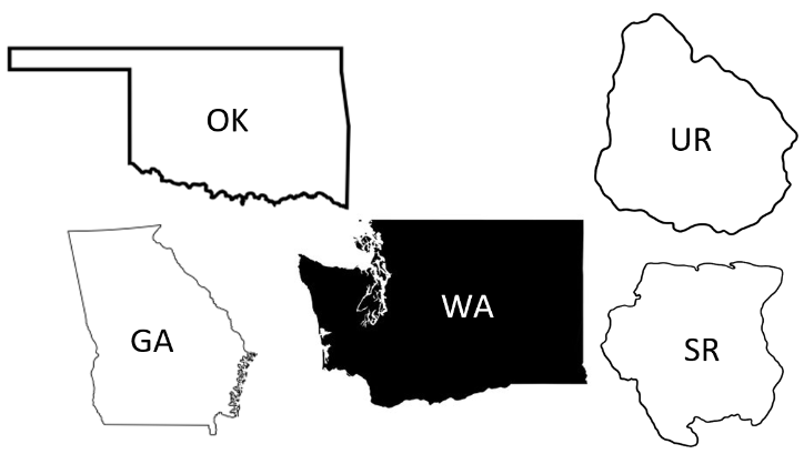 listguy's tweet image. The state of Washington's 66,455 square miles makes it the 20th largest US state by area -- between Oklahoma and Georgia. If it was a country, Washington would rank 90th in the world -- smaller than Uruguay but larger than Suriname.
