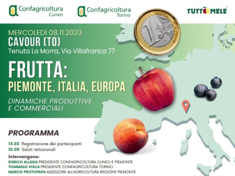 “Frutta: Piemonte, Italia, Europa - Dinamiche produttive e commerciali” A Cavour il convegno organizzato da Confagricoltura Torino e Confagricoltura Cuneo 
tinyurl.com/ycy9fxx8