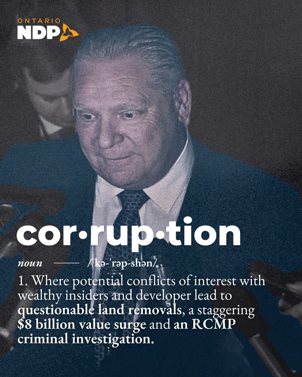 REMINDER: Ford's Conservatives are the definition of Corruption.

From engaging in shady, backroom deals to now being criminally investigated by the RCMP, it's written all over them.