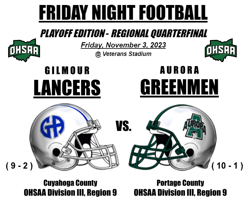 gep33's tweet photo. Coming Friday ---- Media Guide Aurora vs Gilmour https://t.co/jZtsYCov7r