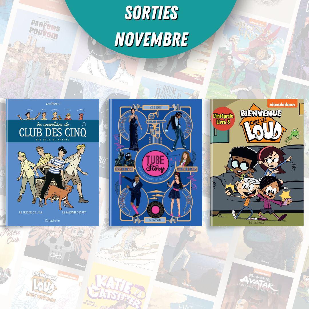 editionrobinson's tweet photo. PLANNING DU MOIS DE NOVEMBRE

Retrouvez en librairie le 8 novembre les titres suivants :

🔎 Le Club des Cinq Nouvelle Édition - tome 1
🎼 Tube Story
🔊 Bienvenue chez les Loud - intégrale livre 5

#sortie #leclubdescinq #tubestory #TheLoudHouse #editionsrobinson #bdjeunesse https://t.co/MgcfaeWQqs