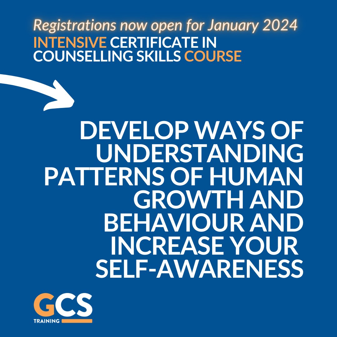 New Year, New Start? Register now for our INTENSIVE Certificate in Counselling Skills Course in January 2024 to begin exploring counselling as a career ow.ly/SNfl50Q07IX #counsellingskills #stroud #counsellingcertificate