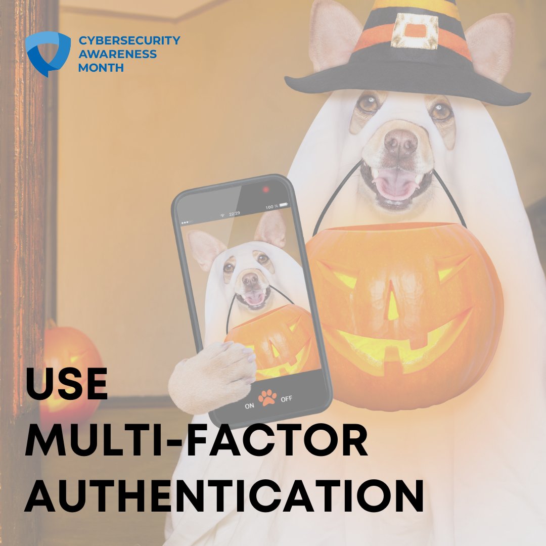 Using biometrics, like facial recognition or a fingerprint scanner, is a form of multi-factor authentication and a great way to stay secure online! Though you may need to remove any #Halloween masks for it to work 👻.
hubs.la/Q026KtT20

#CybersecurityAwarenessMonth