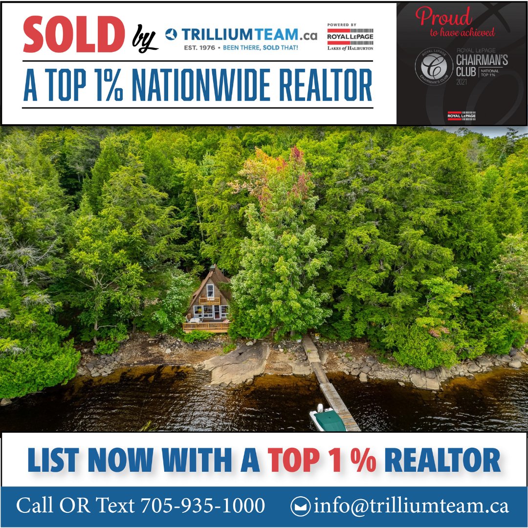 SOLD BY TRILLIUM TEAM ‼️
'A Top 1% Realtor Nationwide right in Haliburton County'

🔥 ANOTHER PROPERTY SOLD, ANOTHER HAPPY CLIENT
This beautiful A-frame cottage, tucked onto the shores of Big Brother Lake, has sold to a lucky new owner! 

#Sold #JustSold #DreamCottage #Lakefront