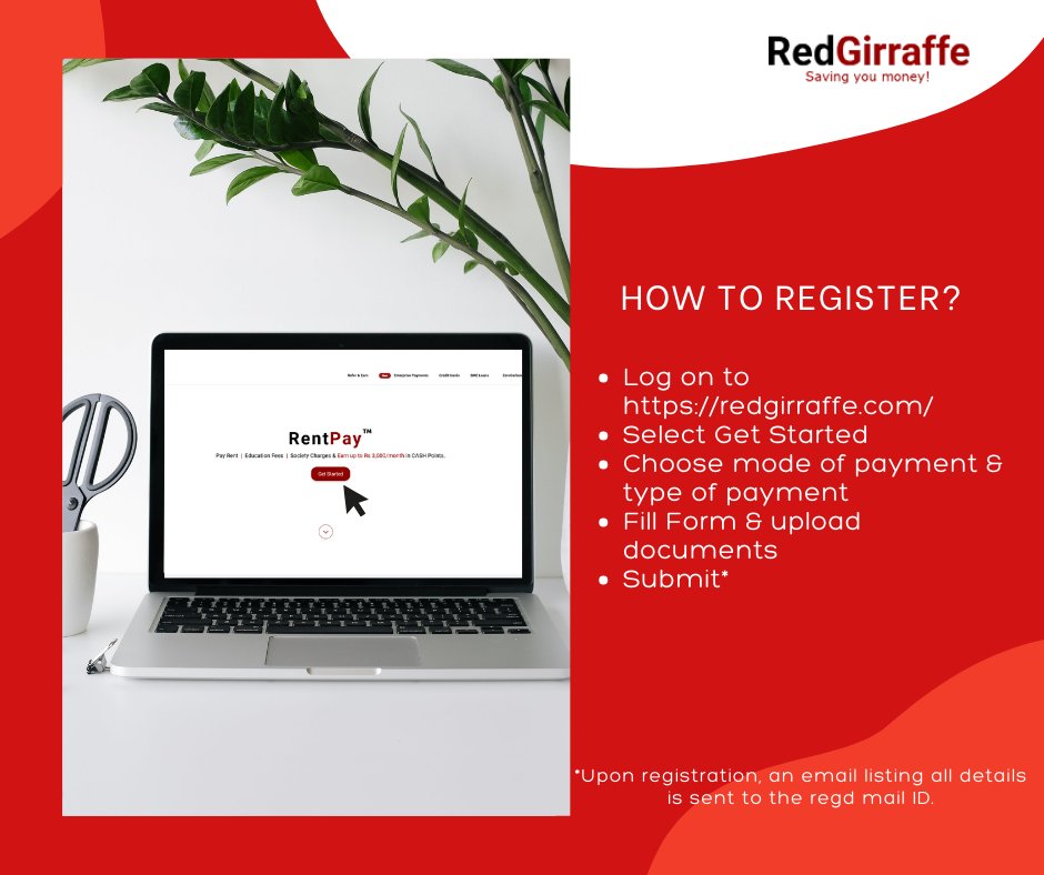 RedGirraffe's tweet photo. Registration is simple. New users, just log on to https://t.co/X4QZPaXUPJ , click 'Get Started' & Proceed. #FAQ #RegisterNow #StandTall #registertoday #rentpayment #EducationFees #MaintenanceFees #askushow https://t.co/tIIqzDAMS3