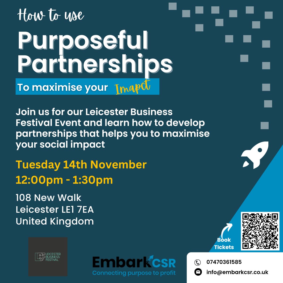 Embark_CSR's tweet image. Delighted to offer an event for @LBFestival this year. Full details in the flyer below. Watch out for some great guest speaker announcements in the next couple of days.

#PurposefulPartnerships #CSR #SocialValue