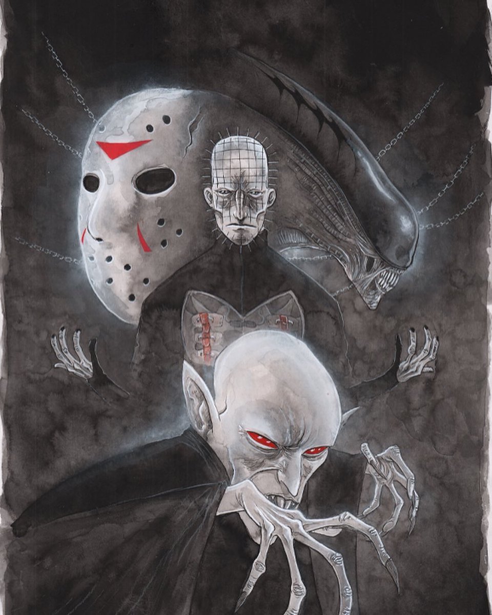 Templesmith's tweet image. The last extra bit for Helltober. A cover for the collection. All the art is now up on the online store too: 78SQUID.ink #helltober