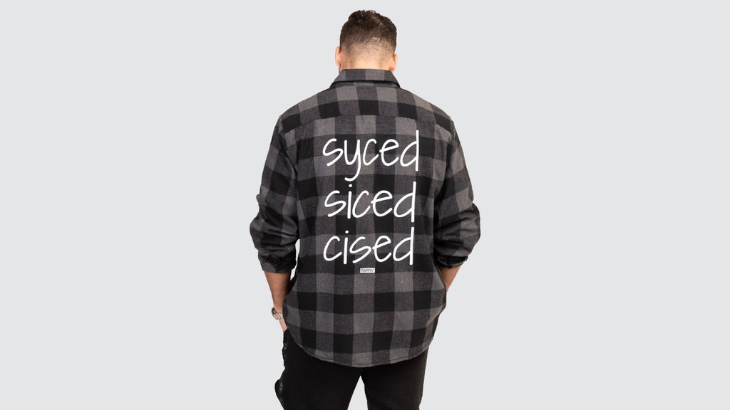 Our Syced Siced Cised Flannels are back! 🙌 Available in two colorways, S - 3XL. Unisex. Shop at rapteez.com 📦 FREE UPS 2-Day Shipping on All Orders.