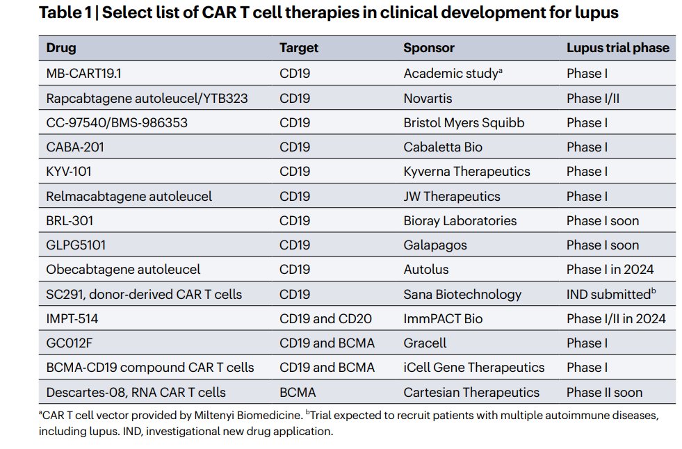 A race has begun to prove the potential of CAR-T cell therapies in autoimmune diseases, with multiple agents now in clinical trials for lupus - find out more in this news article in the November issue bit.ly/46r7h1L