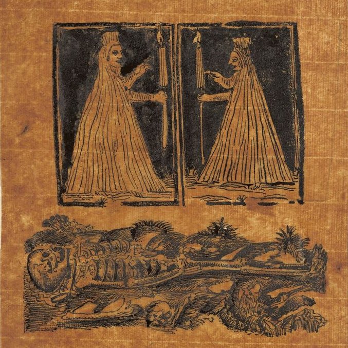 👻 These two ghostly figures are Henry VIII &amp; Charles I, meeting for the first time in the burial vault they share. It is a copy made by Queen Charlotte from a book called ‘A Messenger from the Dead, or, Conference full of Stupendious Horrour’, first published in 1658.