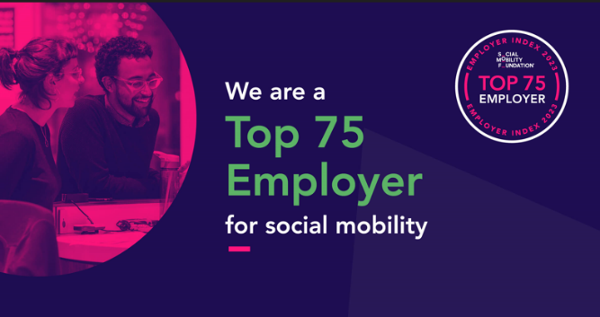 We’re excited to announce we’re a top 75 employer in the @SocialMobilityF Employer Index. socialmobility.org.uk/employerindex
