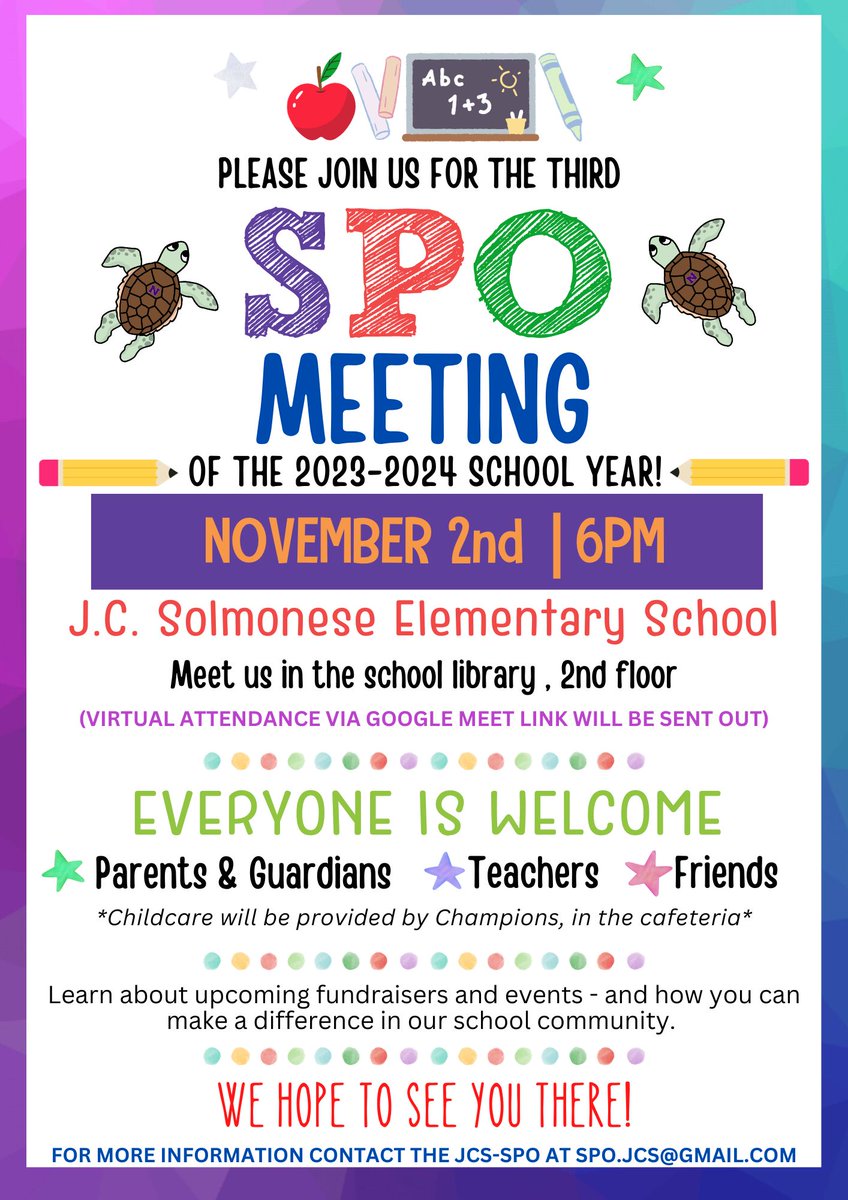 JC Solmonese SPO (@jcs_spo) on Twitter photo Third SPO meeting of the school year.. Hope to see you there or join virtually! #jcsisthebest <a href="/JCSelementary/">JC Solmonese Elementary</a> @AP_Callanan Third SPO meeting of the school year.. Hope to see you there or join virtually! #jcsisthebest <a href="/JCSelementary/">JC Solmonese Elementary</a> @AP_Callanan