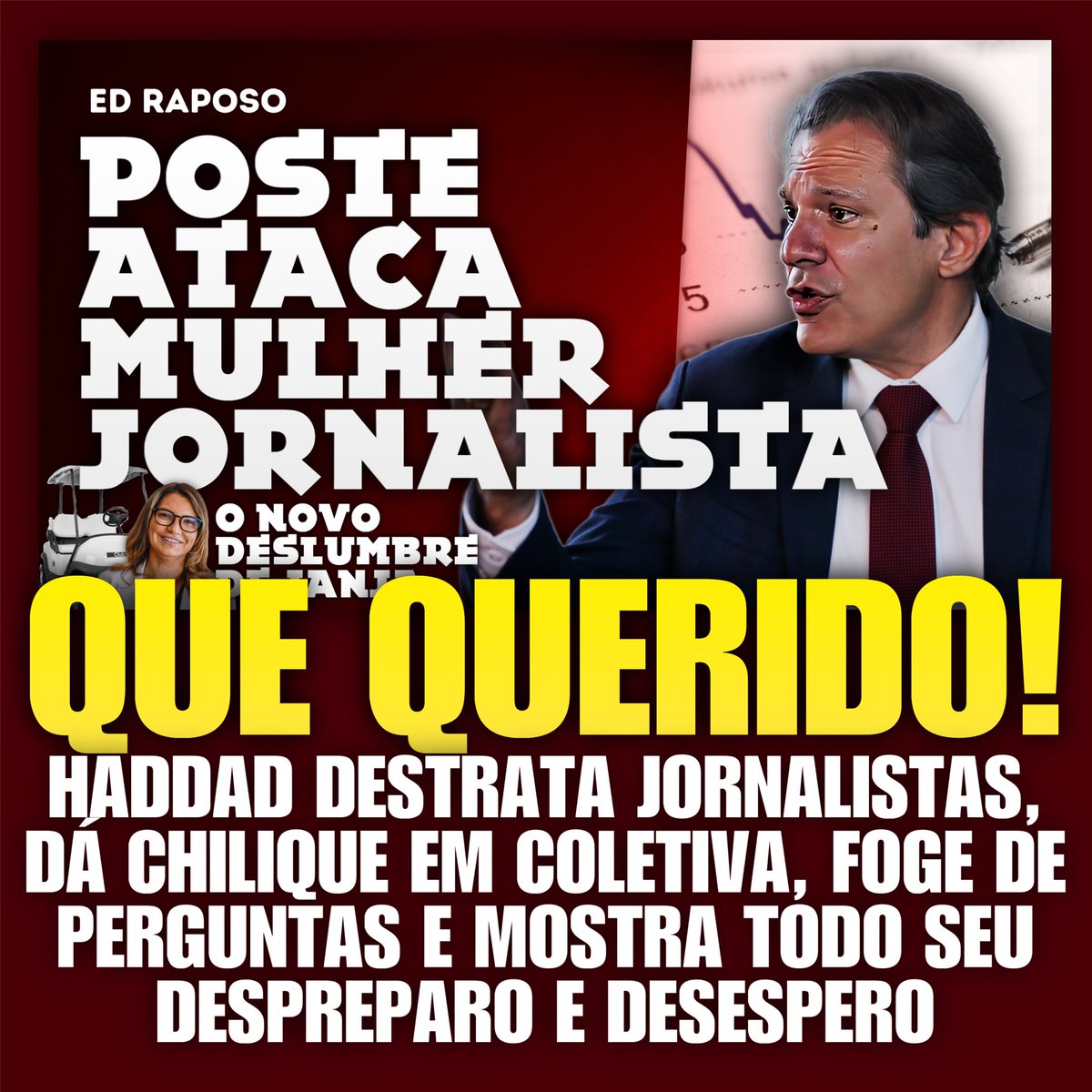 EdRaposo_'s tweet photo. A regra é clara, chamemos daquilo que chamariam se fosse o Bolsonaro.

Haddad descontrolado ataca mulher e colegas jornalistas.

Vídeo: https://t.co/OPSkJJoXnt https://t.co/CVihS4PNUe