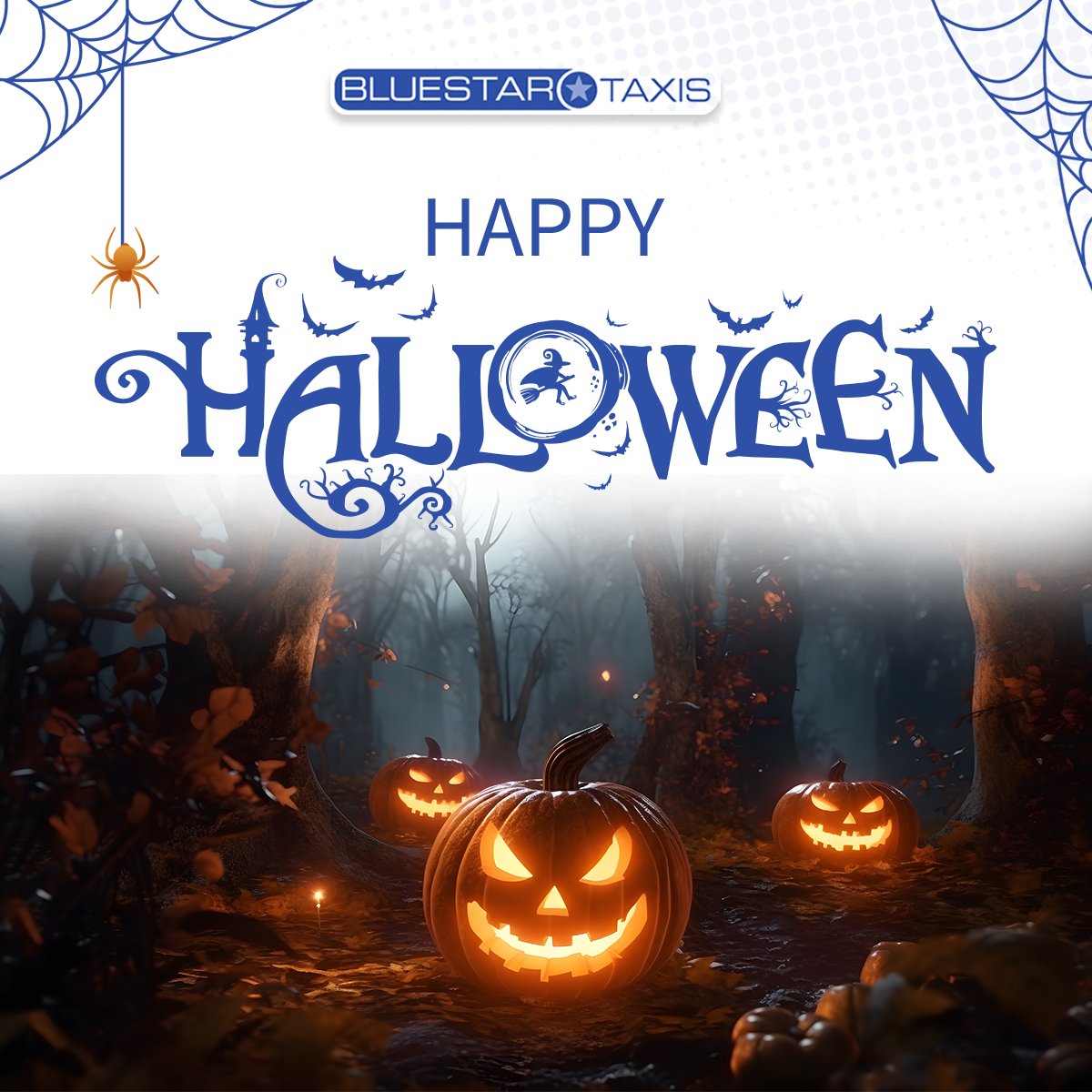 𝐇𝐀𝐏𝐏𝐘 𝐇𝐀𝐋𝐋𝐎𝐖𝐄𝐄𝐍! 🎃
The team at Bluestar Taxis is wishing you all a spook-tacular Halloween. 👻
#Halloween #HappyHalloween #Wigan