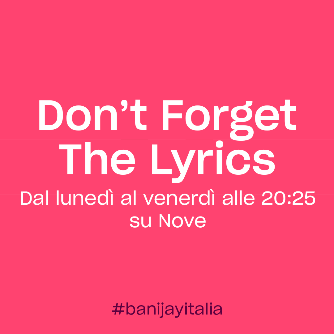 BanijayItalia's tweet photo. #DontForgetTheLyrics continua ad andare alla grande: la puntata di ieri ha registrato una media di 682.000 spettatori, una share del 3,3% e un picco di ascolti di 828.000 persone! Grazie a tutti!❤️
#DFTL con @corsi_gabriele alle 20:25 su @nove📺 Una produzione #banijayitalia https://t.co/4QlxpeNZpv