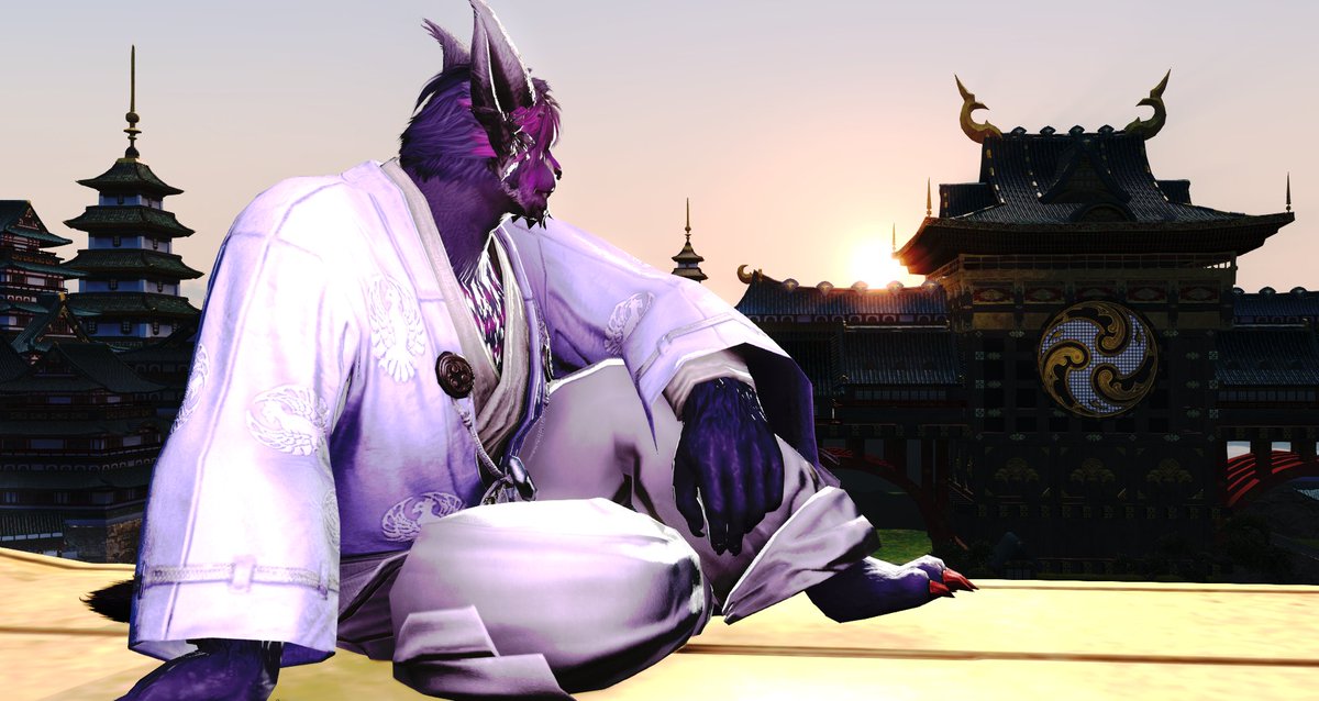 DeynaLyran's tweet photo. Day 31:  Dawn
"My favorite place to watch a sunrise.  its tranquil up here, with the hint of bustle starting to begin beneath you.  Truly the best place to get ready for the start of a day."
#Hrothtober2023 #hrothtober #ffxiv #ffxivgpose #hrothgar https://t.co/T37IdZeHgR