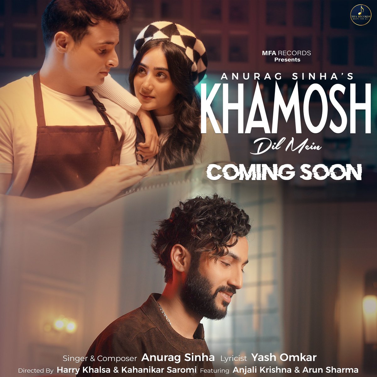 MFA Records presents 'Khamosh Dil Mein' by Anurag Sinha. 🎶 Releasing on 4th November. Get ready to dive into this song where love often stays unspoken, leaving emotions unexpressed. Stay tuned for upcoming updates 🎵