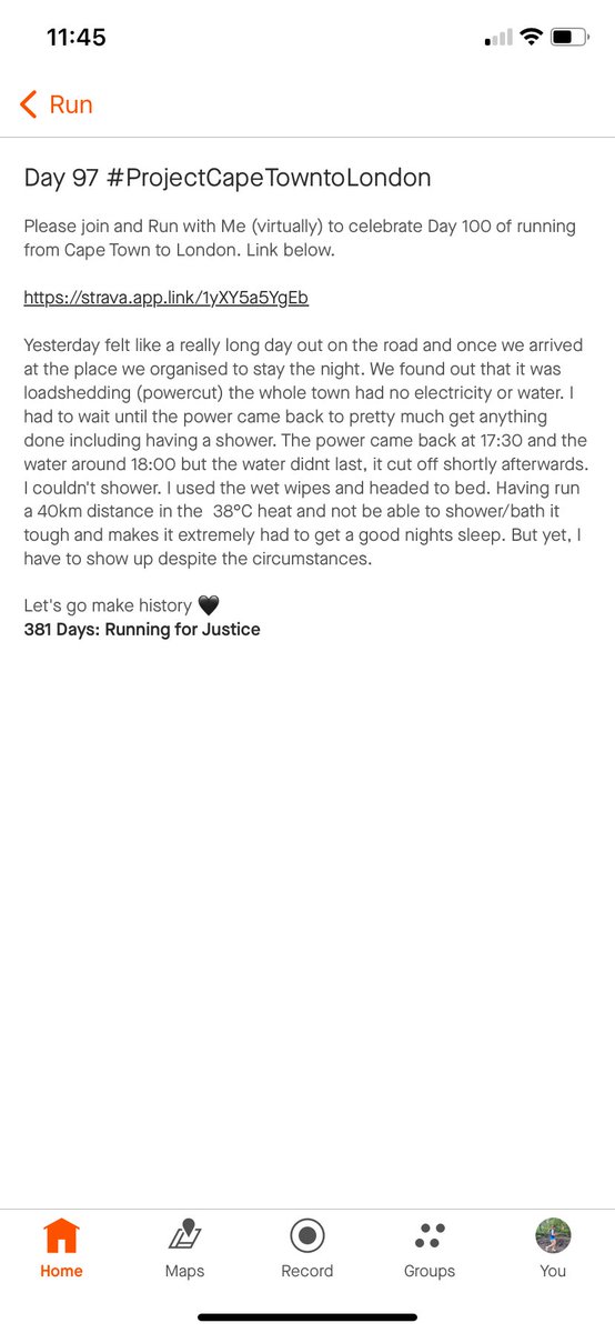 polcatb's tweet photo. https://t.co/9FfTleXxvo

https://t.co/SkzvhYKQds

@Strava 
#deoruns
#keepdeomoving
 #donatetoday at https://t.co/o80zfVAXZU
#runningforjustice 
#day100 
#100daysofrunning 
#DonateNow 
#projectcapetowntolondon https://t.co/tmgb1xI0Xp