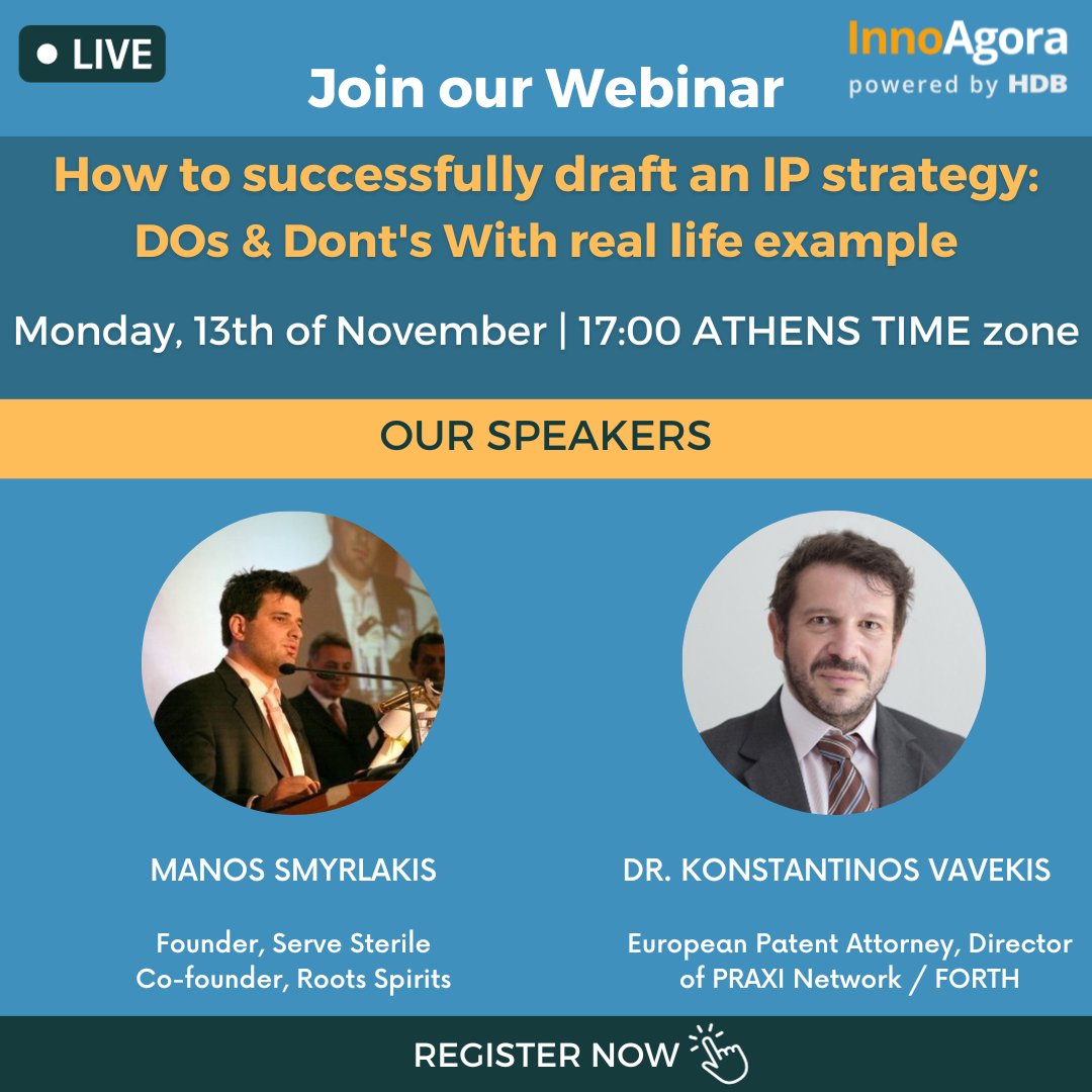 HDB_GR's tweet image. 🔷Join our webinar on November 13th: How to successfully draft an IP strategy
✅Dos and ❌ Don’ts With real life example
👉 Click for registration: teams.microsoft.com/registration/J…
#HDB #HelpDoingBusiness