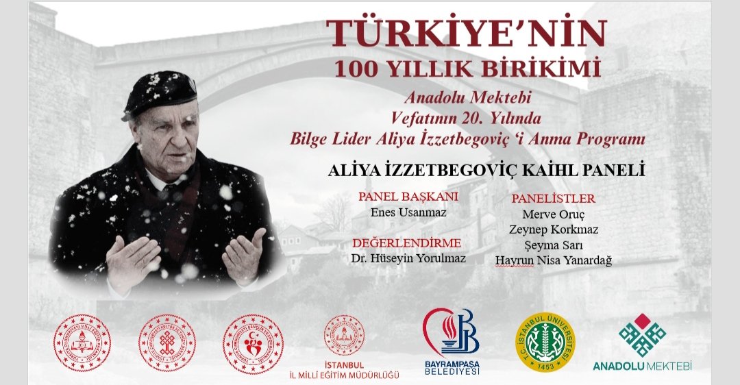 istanbulanadolumektebi (@istanbulanmek) on Twitter photo ✨#anadolumektebi Vefatının 20.Yılında Bilge Lider Aliya İzzetbegoviç'i Anma Programımımız Aliya İzzetbegoviç AİHL okul paneli ile devam ediyor.
<a href="/Yusuf__Tekin/">Yusuf Tekin</a>
<a href="/MucahitYentur/">Murat Mücahit Yentür</a>
<a href="/anadolumektebi/">Anadolu Mektebi</a>
<a href="/aebilgili/">Ahmet Emre Bilgili</a>
<a href="/omeravciiiii/">Ömer Avcı</a> ✨#anadolumektebi Vefatının 20.Yılında Bilge Lider Aliya İzzetbegoviç'i Anma Programımımız Aliya İzzetbegoviç AİHL okul paneli ile devam ediyor.
<a href="/Yusuf__Tekin/">Yusuf Tekin</a>
<a href="/MucahitYentur/">Murat Mücahit Yentür</a>
<a href="/anadolumektebi/">Anadolu Mektebi</a>
<a href="/aebilgili/">Ahmet Emre Bilgili</a>
<a href="/omeravciiiii/">Ömer Avcı</a>