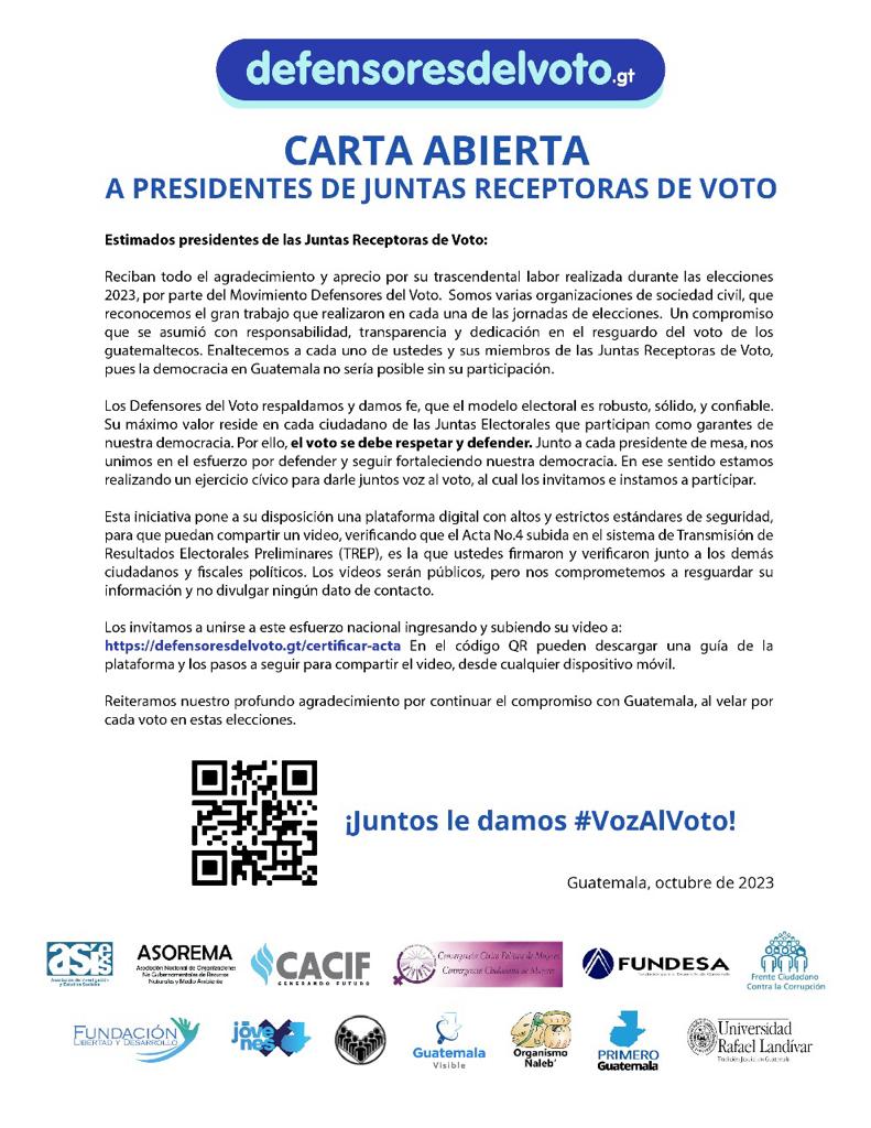 Pronunciamiento en defensa del voto
