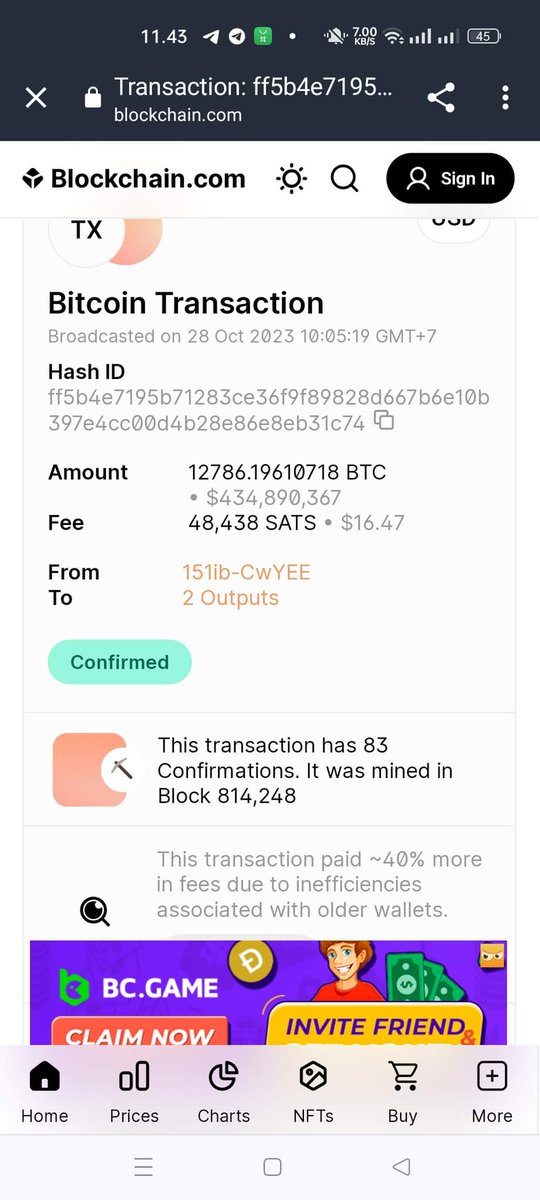 Approximately 19,197 #BTC worth around $652 million, was withdrawn from Binance in just two transactions. You can check it here: [link](blockchain.com/explorer/trans…).

#BTC #NewsUpdate