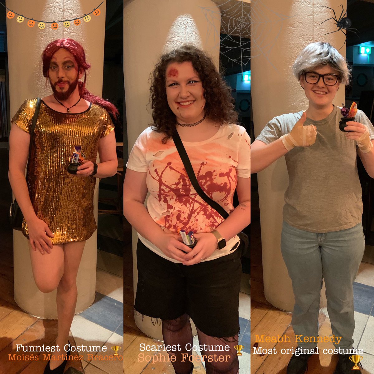PGAC_DCU's tweet photo. Happy Halloween from Mystery Incorporated ! 🎃

We want to thank all of our creepy comrades in @DCUChemistry for joining us last Friday at our #HalloweenParty2023 

We hope you had lots of ‘skeleFun’ and a ‘Fangtastic’ time ☠️🧛 

#SquadGhouls #BOOgieNight #CreepingItReal 🧟‍♂️ 👻 https://t.co/9OPH0PEbXv