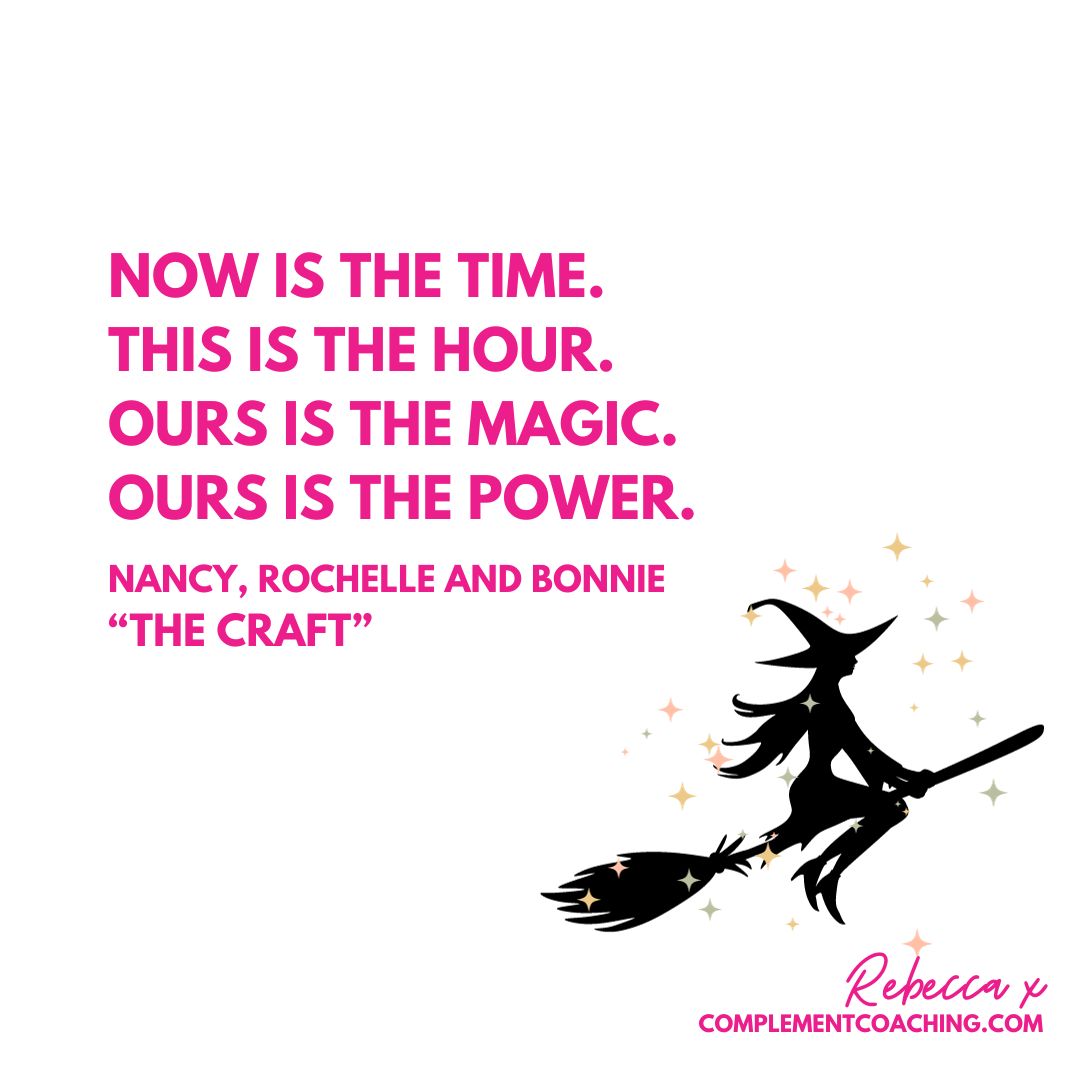 Happy Halloween! 🎃

"Now is the time. This is the hour. Ours is the magic. Ours is the power." - Nancy, Rochelle and Bonnie - "The Craft"

#coaching
#leadership
#mindset
#leadershipcoaching 
#pinkisawayofbeing