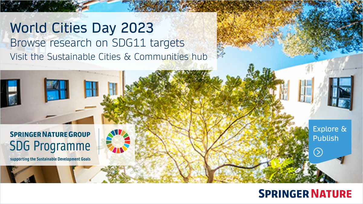 #WorldCitiesDay is marked today, 31 October, in support of sustainable cities and communities. Get the latest research, insights, and information on your publishing options on Springer Nature’s #SDG11 Hub. bit.ly/46N0dNc