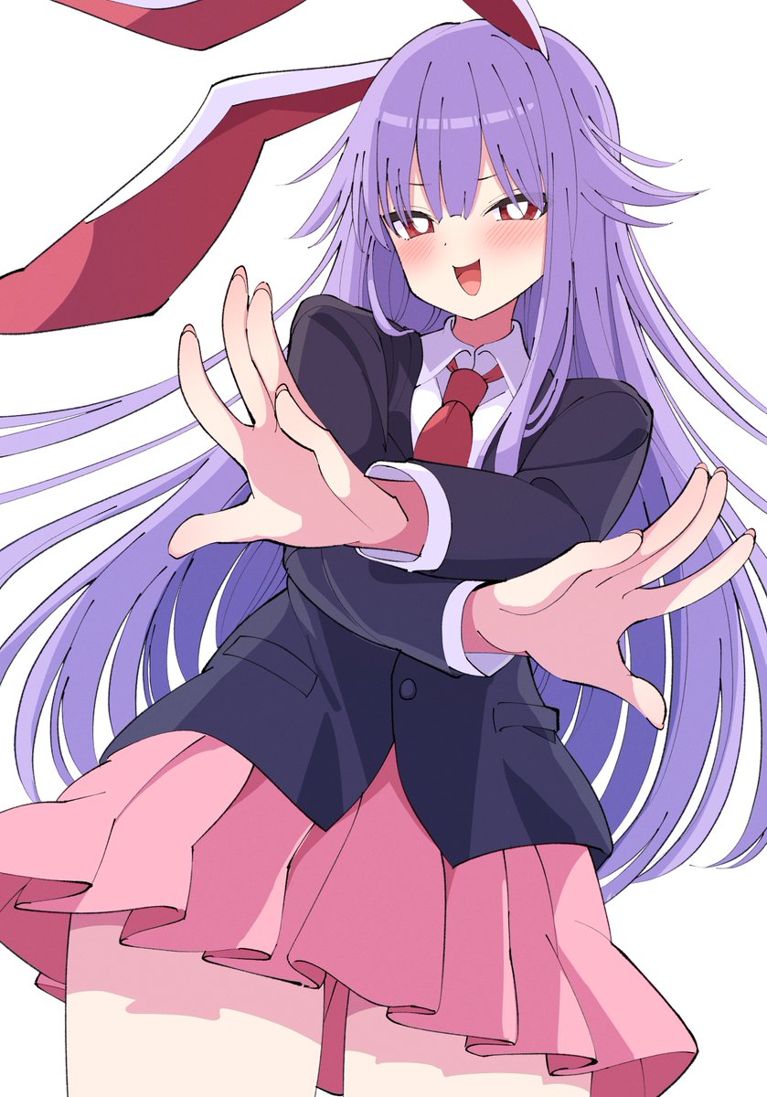 reisen udongein inaba 1girl animal ears solo rabbit ears long hair pink skirt skirt  illustration images