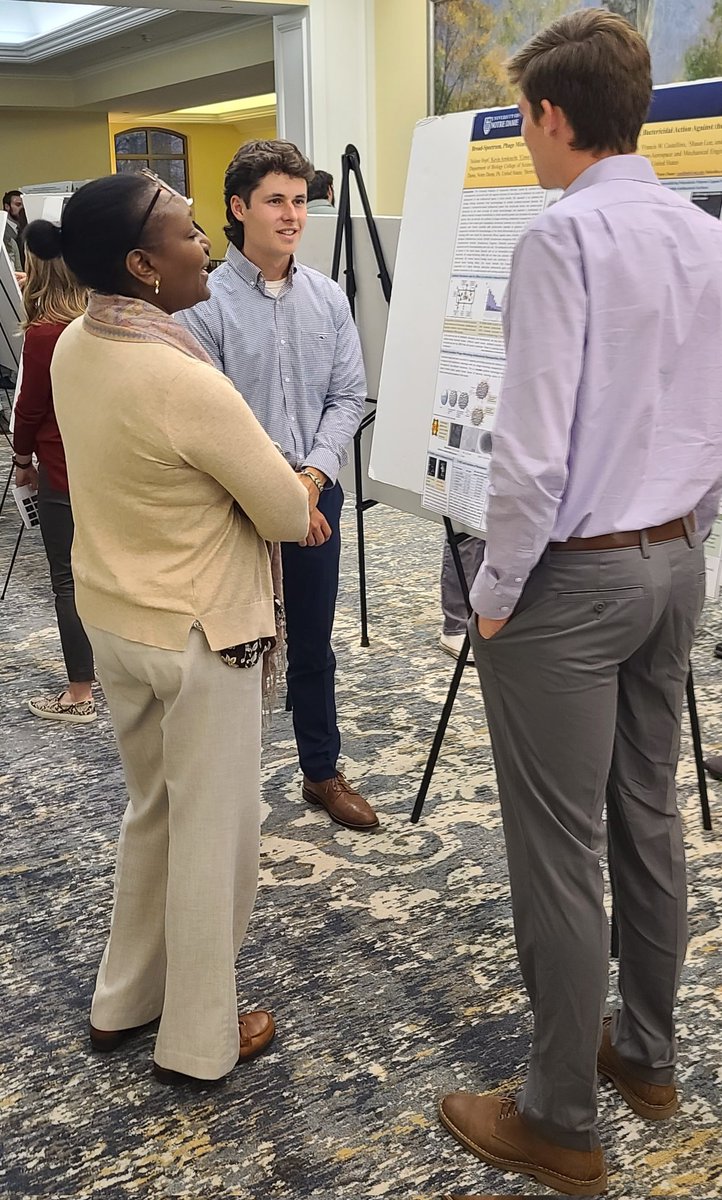 prakashdn's tweet photo. Great job by the Nallathamby lab (PDNANO) members Conor, Kevin and Carlie at presenting our work on antibacterials, and cancer therapeutics to the @ND_IPH advisory board! Great input from the advisory board members #GoIrish #NDResearch #MDR #curecancer https://t.co/jg6ayr42LK